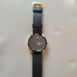 MOVADO Museum Sport Black Dial Black Leather Men's Watch 0607223